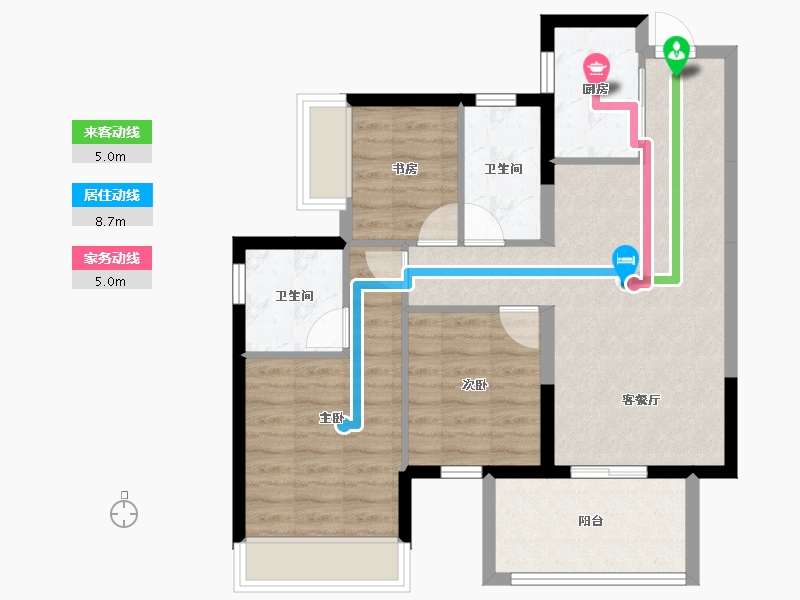 广西壮族自治区-南宁市-美的悦江府-73.21-户型库-动静线