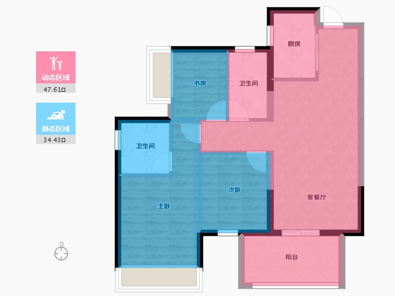 广西壮族自治区-南宁市-美的悦江府-73.21-户型库-动静分区