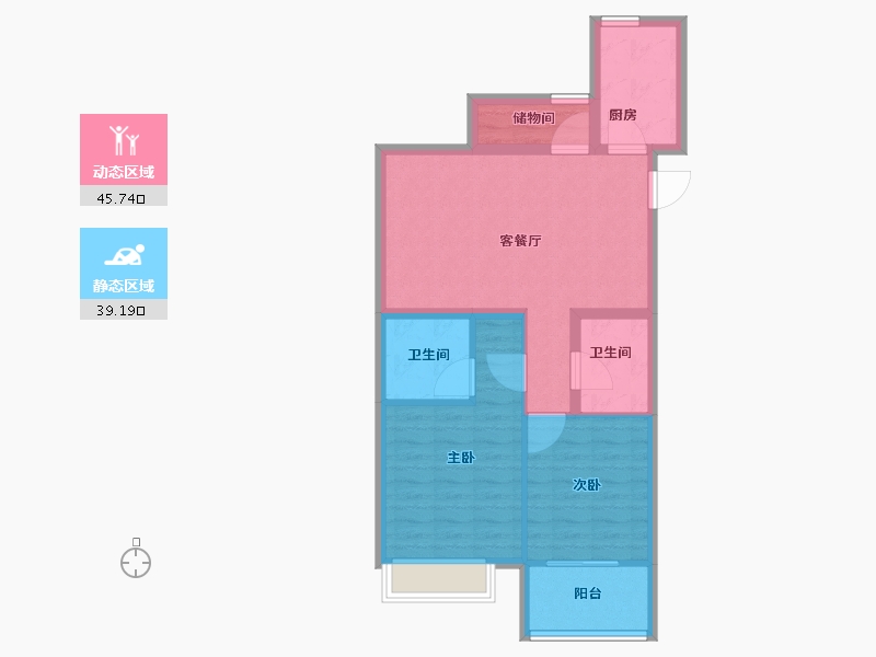 浙江省-杭州市-杭房悦东方-76.01-户型库-动静分区