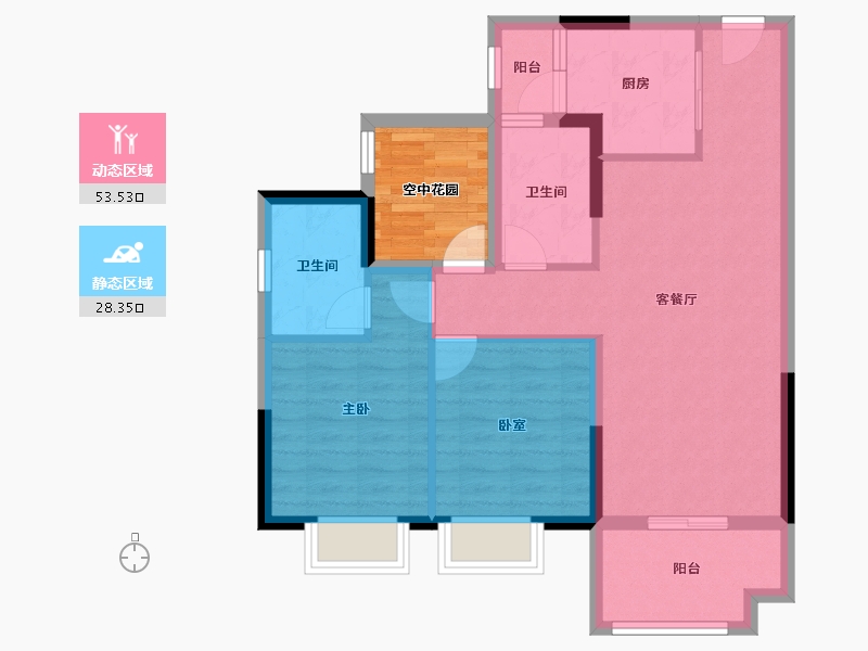 广东省-佛山市-中交白兰春晓-78.49-户型库-动静分区