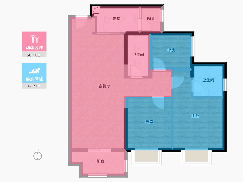 广东省-佛山市-佳兆业悦峰-75.34-户型库-动静分区