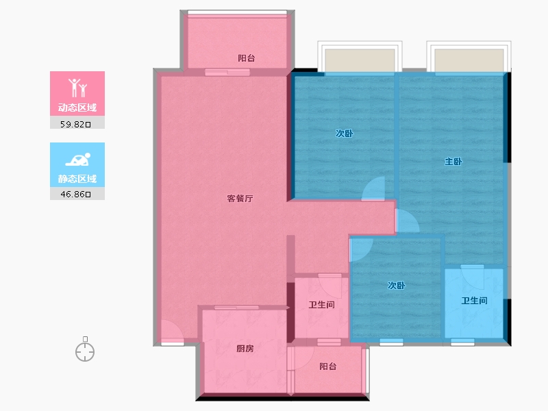 广西壮族自治区-南宁市-翡翠时光-96.30-户型库-动静分区