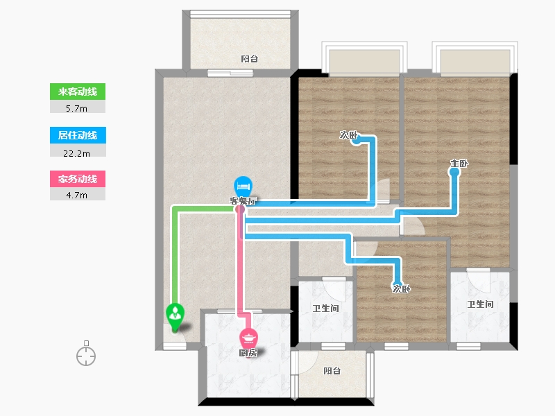 广西壮族自治区-南宁市-翡翠时光-96.30-户型库-动静线