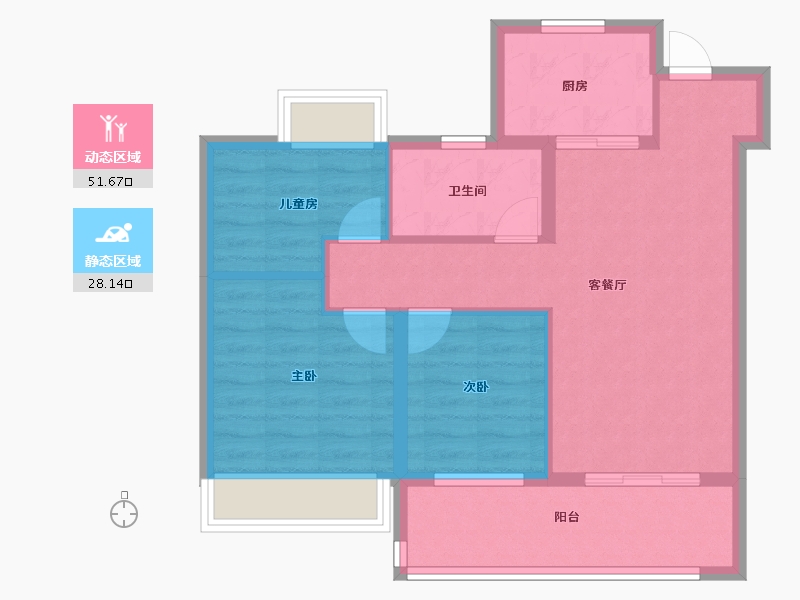 江苏省-苏州市-新城嘉樾时代花园​-71.20-户型库-动静分区