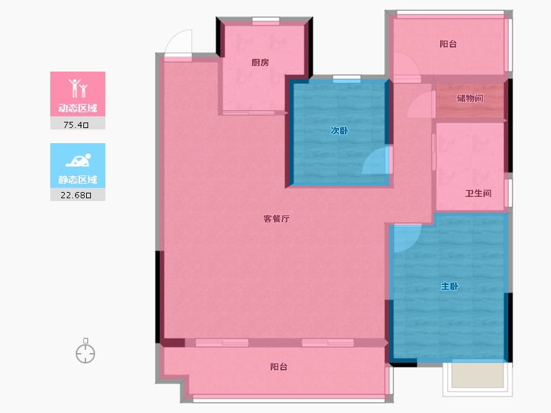 安徽省-合肥市-旭辉翡翠江来-87.99-户型库-动静分区