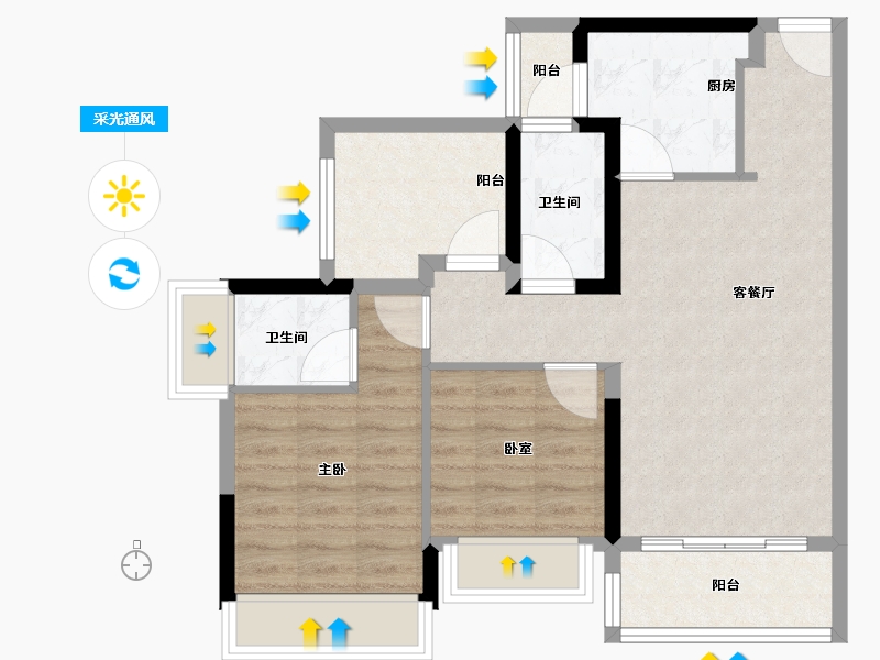 广东省-中山市-时光樾-71.50-户型库-采光通风