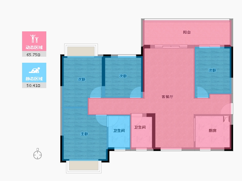 广西壮族自治区-南宁市-中海哈罗学府-105.00-户型库-动静分区