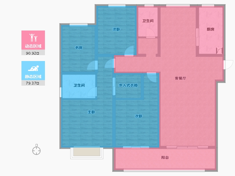 山东省-菏泽市-菏泽花都国际-153.00-户型库-动静分区