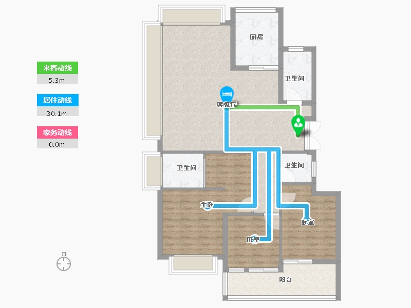 浙江省-杭州市-新湖金色池塘-110.40-户型库-动静线