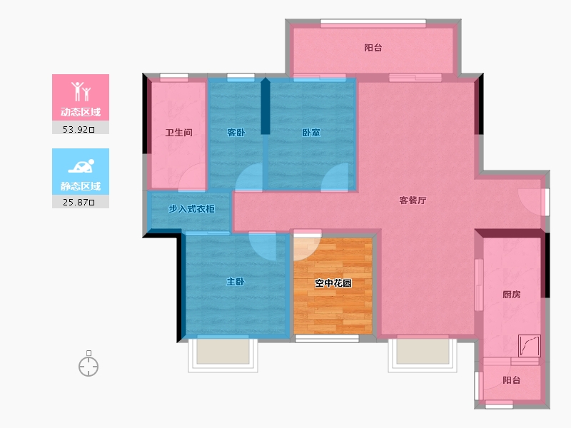 广东省-佛山市-中交白兰春晓-76.76-户型库-动静分区