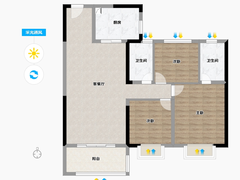 江西省-南昌市-华润万象城-99.20-户型库-采光通风