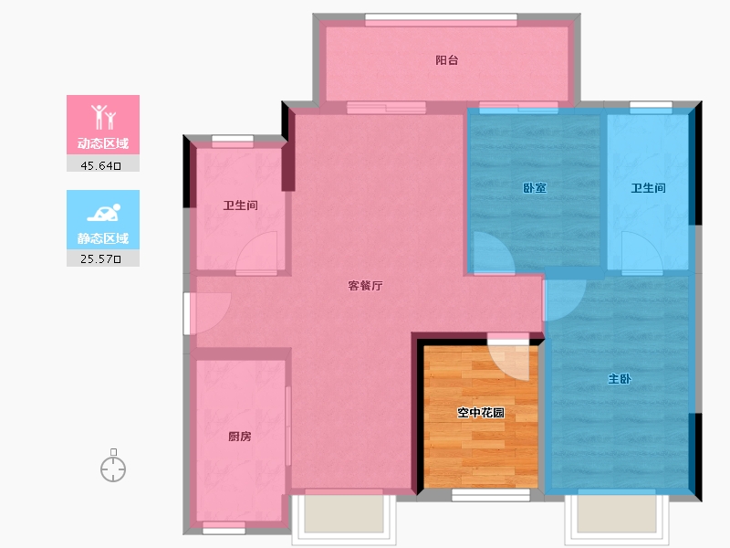 广东省-佛山市-中交白兰春晓-69.66-户型库-动静分区