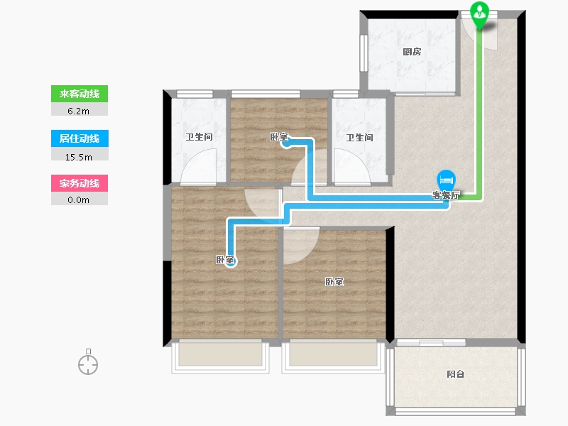 浙江省-杭州市-时代天境-98.41-户型库-动静线