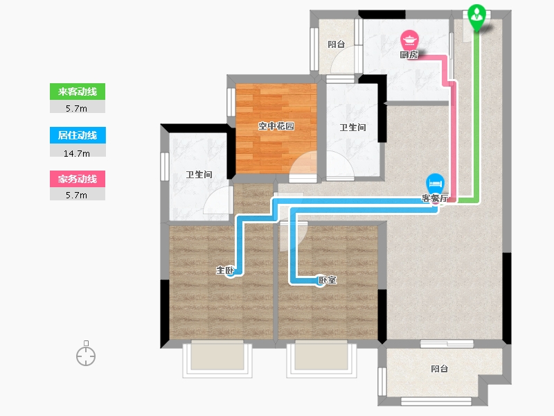 广东省-佛山市-中交白兰春晓-74.57-户型库-动静线