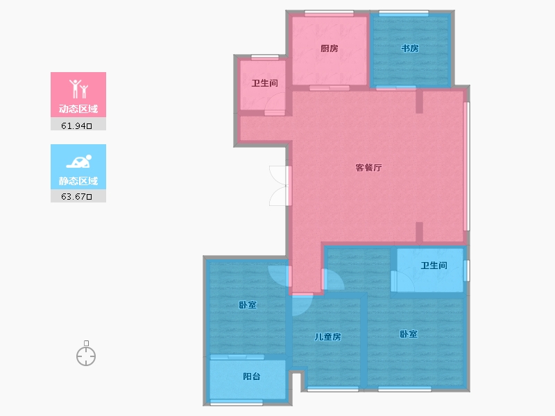 浙江省-杭州市-绿城茗春苑-112.00-户型库-动静分区