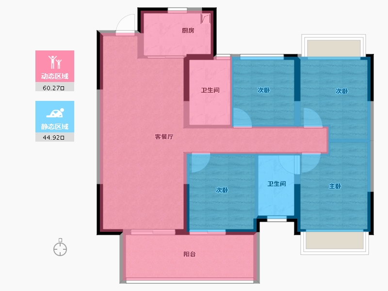 广西壮族自治区-南宁市-中海哈罗学府-94.00-户型库-动静分区