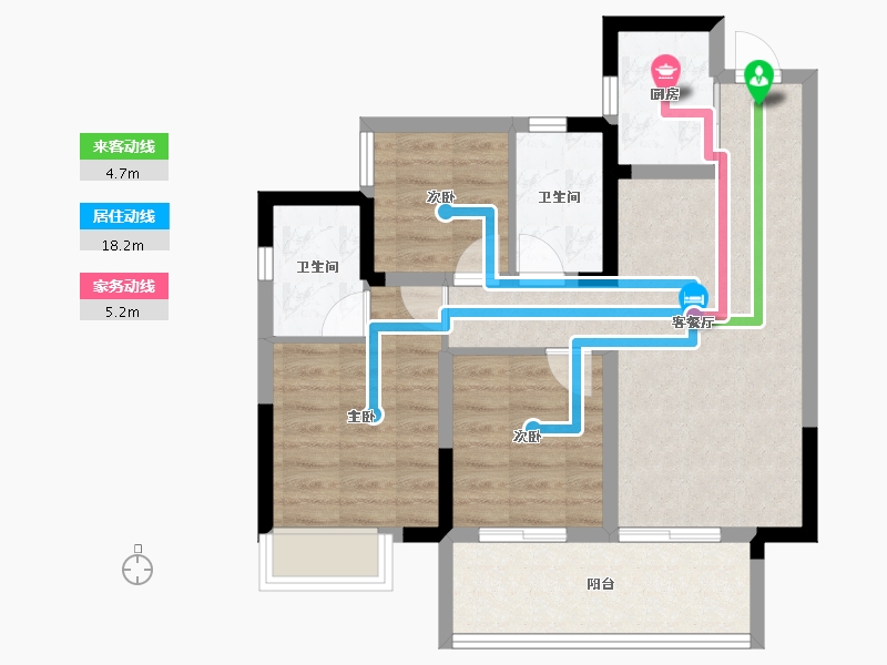 广西壮族自治区-南宁市-中海哈罗学府-69.43-户型库-动静线