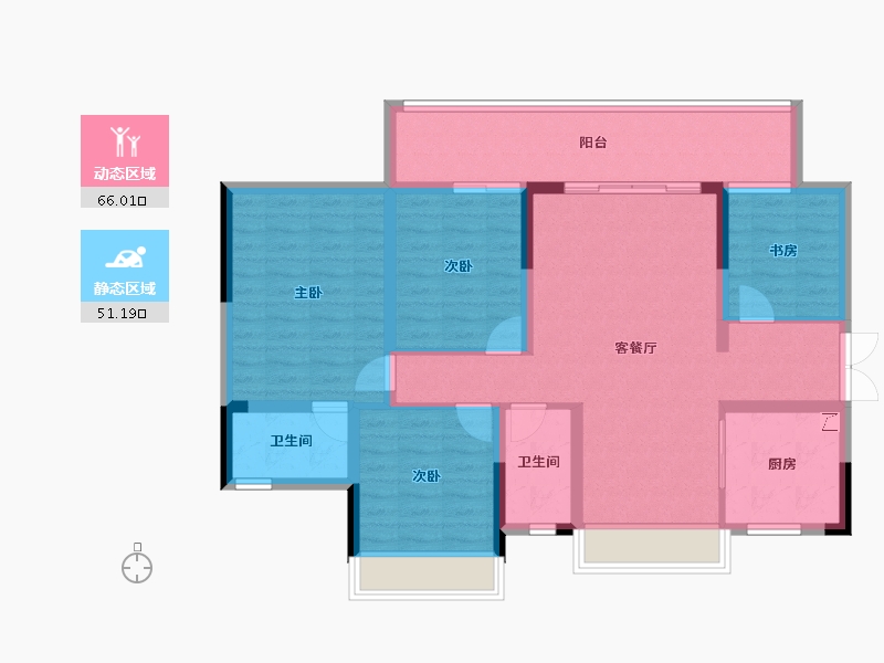 广西壮族自治区-南宁市-彰泰江景湾-104.59-户型库-动静分区