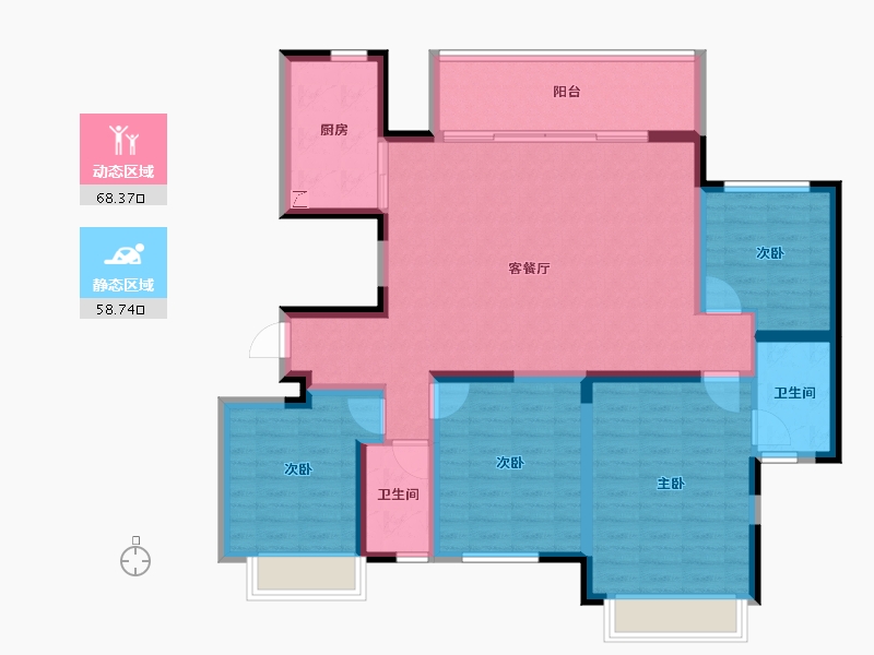 广西壮族自治区-南宁市-中海哈罗学府-113.99-户型库-动静分区