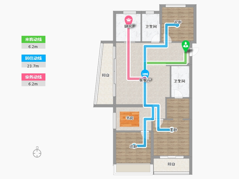 浙江省-杭州市-未来云帆城-103.41-户型库-动静线