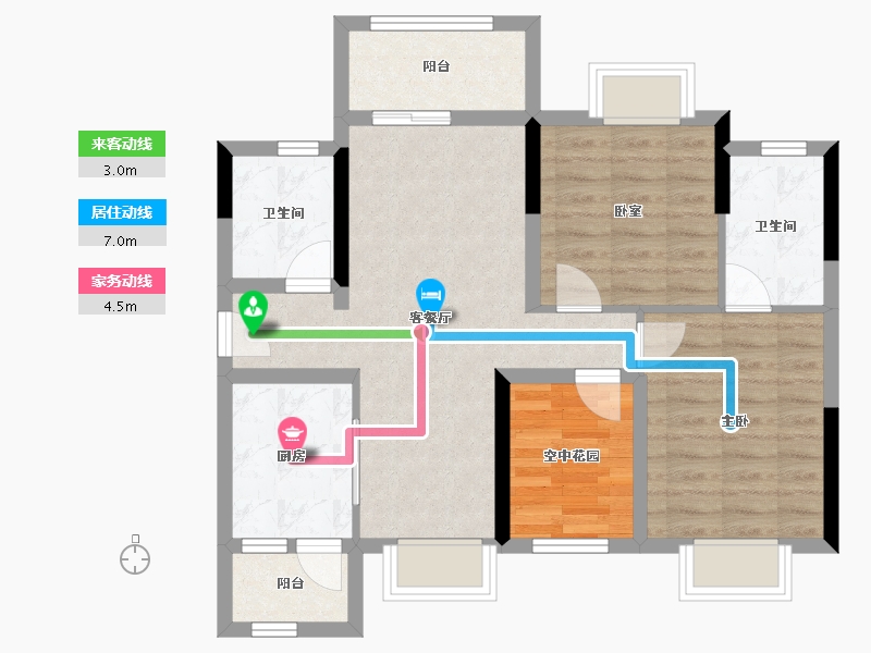 广东省-佛山市-中交白兰春晓-75.06-户型库-动静线