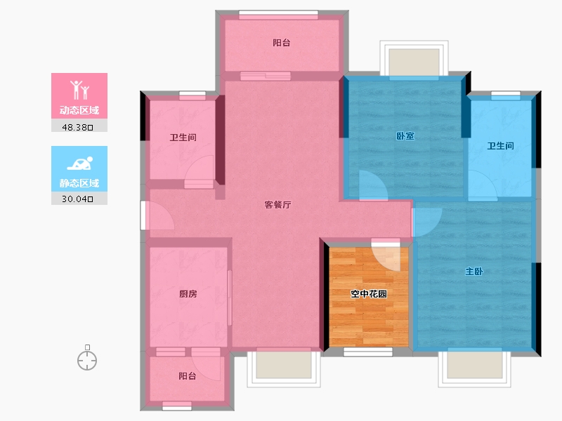 广东省-佛山市-中交白兰春晓-75.06-户型库-动静分区