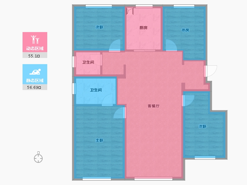 辽宁省-抚顺市-沈抚中南·煕悦-100.00-户型库-动静分区