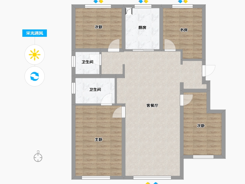 辽宁省-抚顺市-沈抚中南·煕悦-100.00-户型库-采光通风