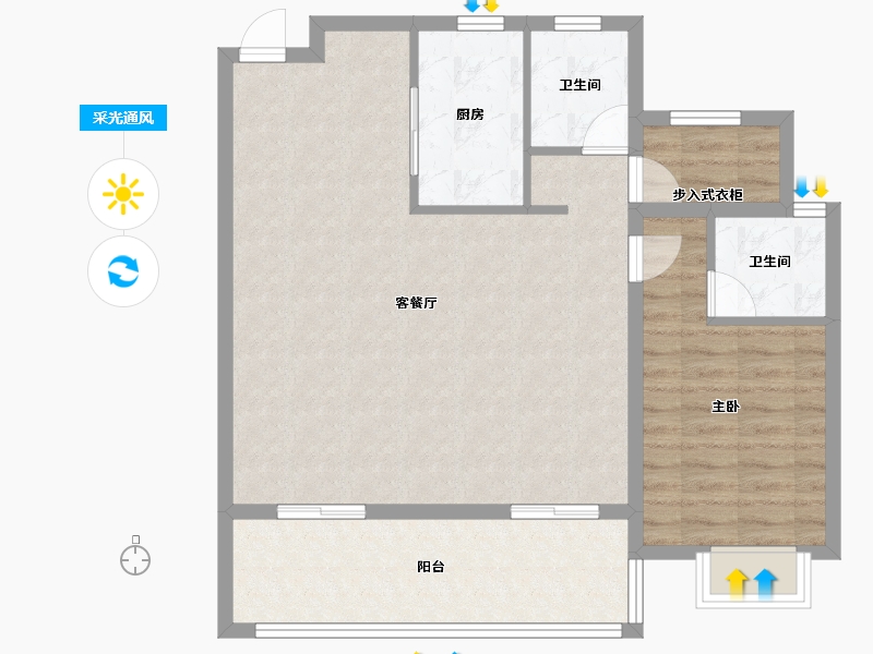 安徽省-合肥市-城建琥珀东华府-88.00-户型库-采光通风