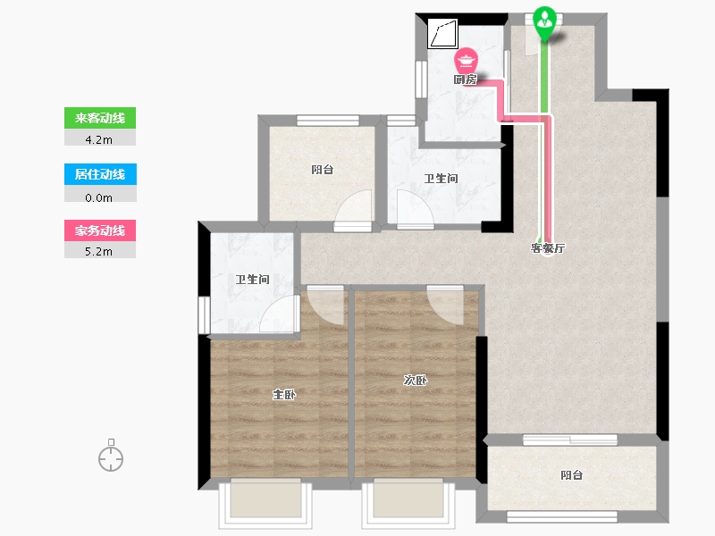 广东省-佛山市-复地公园和光-74.09-户型库-动静线