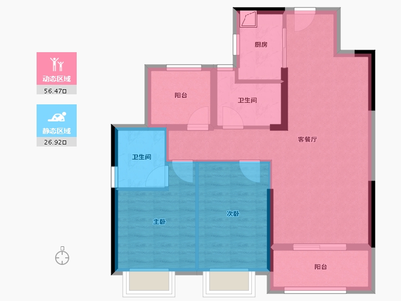 广东省-佛山市-复地公园和光-74.09-户型库-动静分区