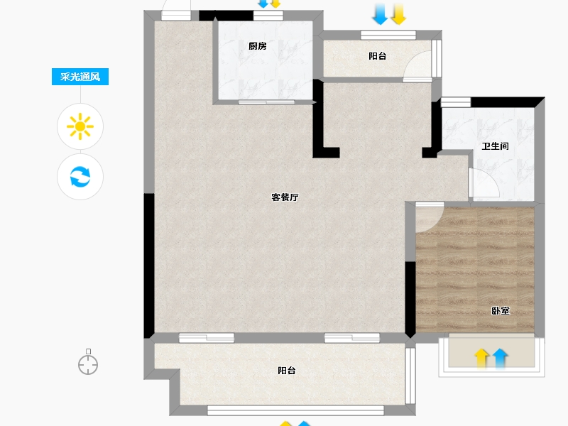 安徽省-合肥市-文一锦门云栖新语-71.20-户型库-采光通风