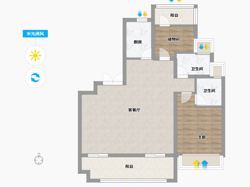 安徽省-合肥市-文一锦门云栖新语-76.00-户型库-采光通风