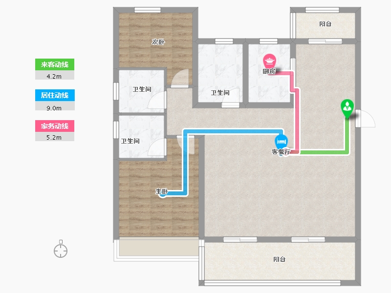 安徽省-合肥市-城建琥珀东华府-105.71-户型库-动静线