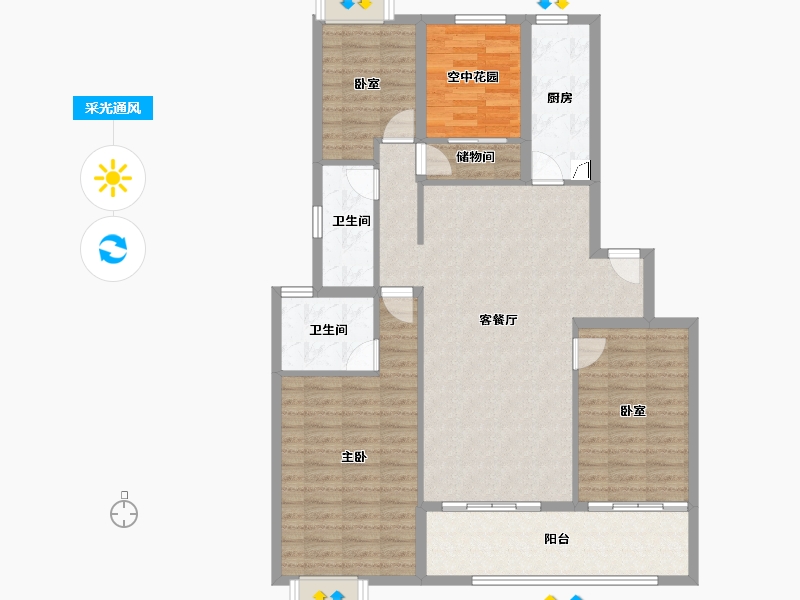 广东省-佛山市-保利中交大都汇-113.60-户型库-采光通风