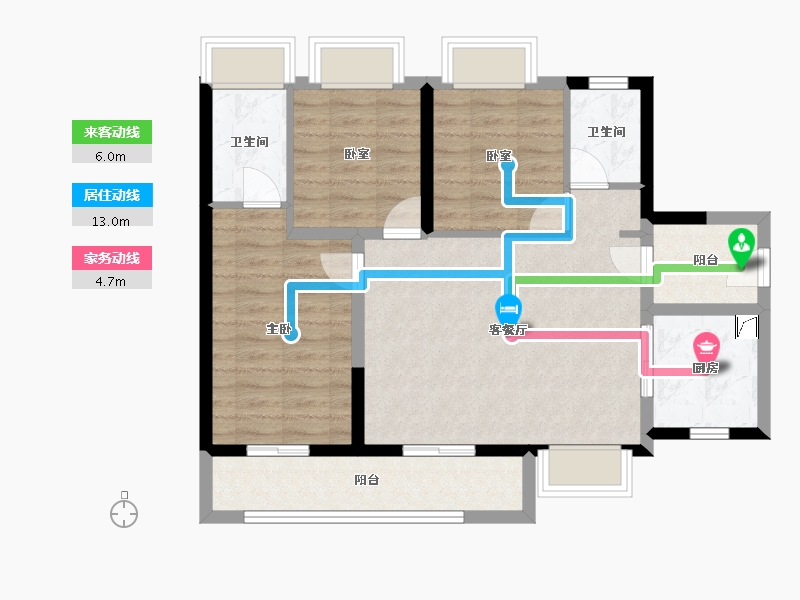 广东省-佛山市-保利时代天珀-79.53-户型库-动静线