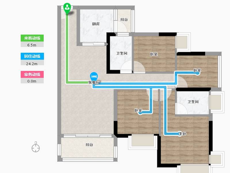 广东省-佛山市-盛凯宇逸江澜-86.00-户型库-动静线