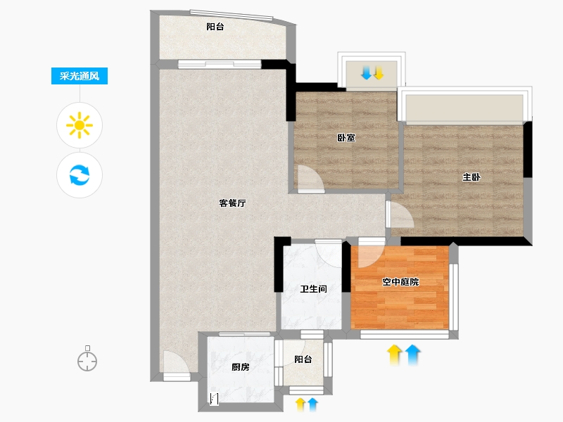 广东省-佛山市-三水冠军城-68.29-户型库-采光通风