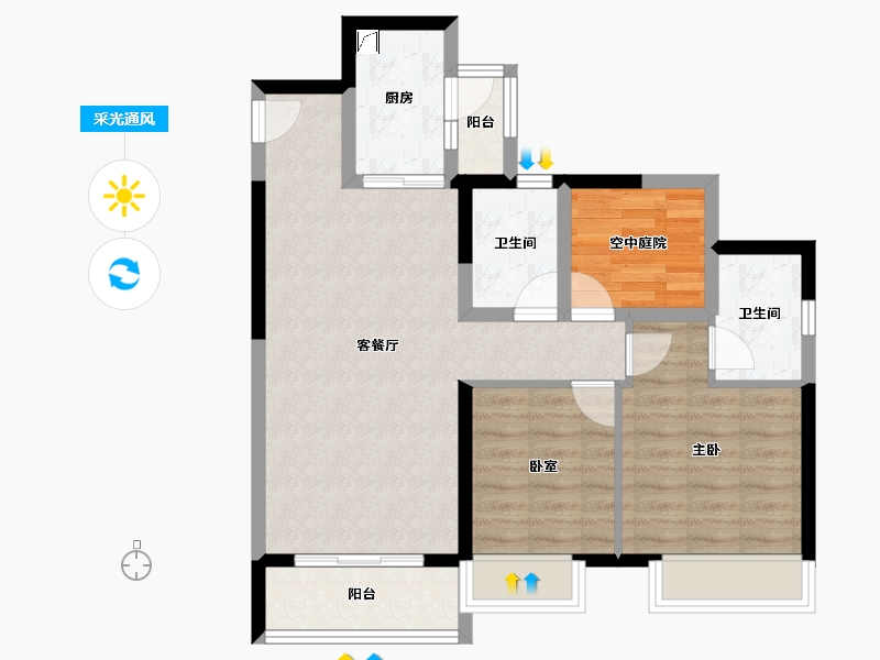 广东省-佛山市-三水冠军城-73.97-户型库-采光通风