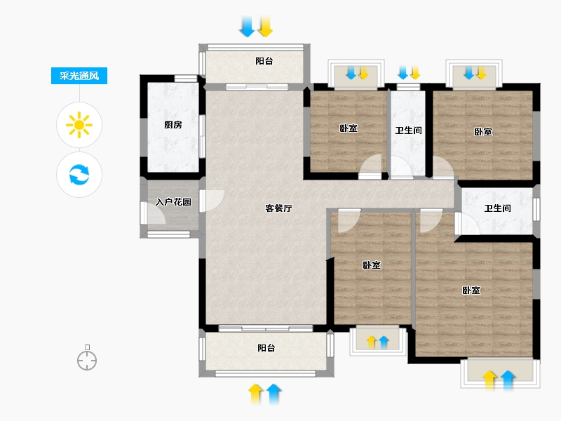 广东省-佛山市-明智雅苑-112.80-户型库-采光通风