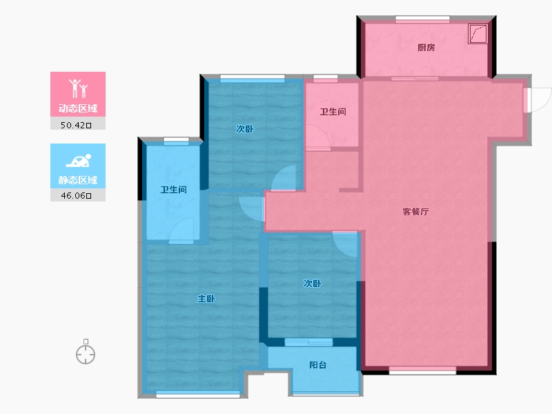 江苏省-南京市-南京中骏融信承露园-86.40-户型库-动静分区