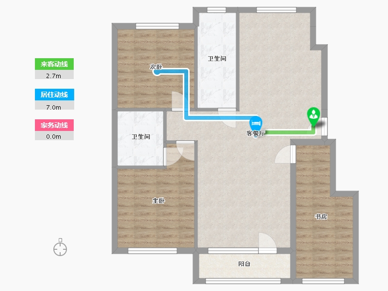 辽宁省-大连市-翠岛五期-100.00-户型库-动静线