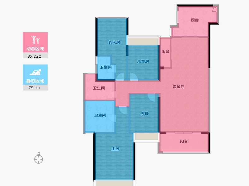 广东省-佛山市-三水冠军城-145.53-户型库-动静分区