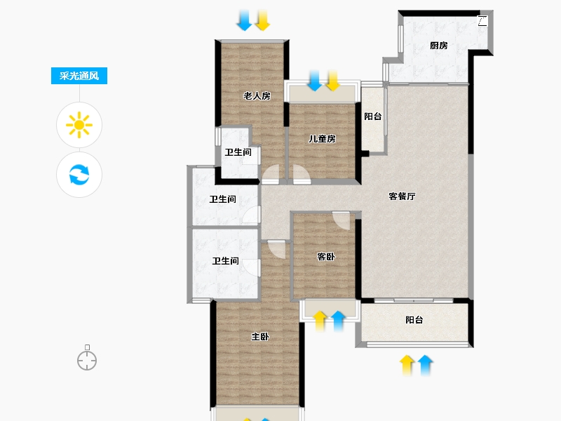 广东省-佛山市-三水冠军城-145.53-户型库-采光通风