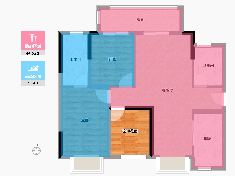 广东省-佛山市-中交白兰春晓-68.76-户型库-动静分区