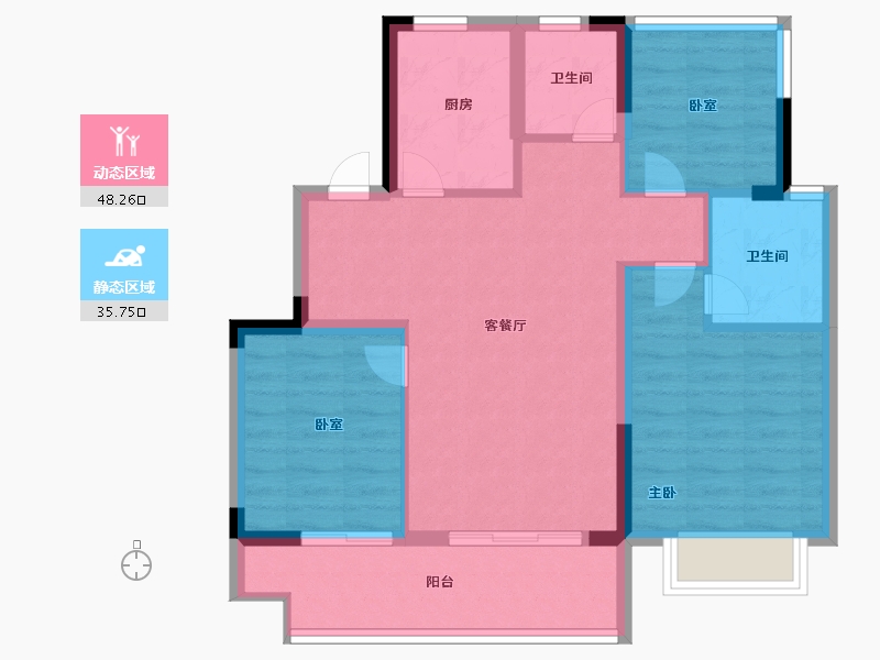 安徽省-合肥市-北麓雅院-75.00-户型库-动静分区