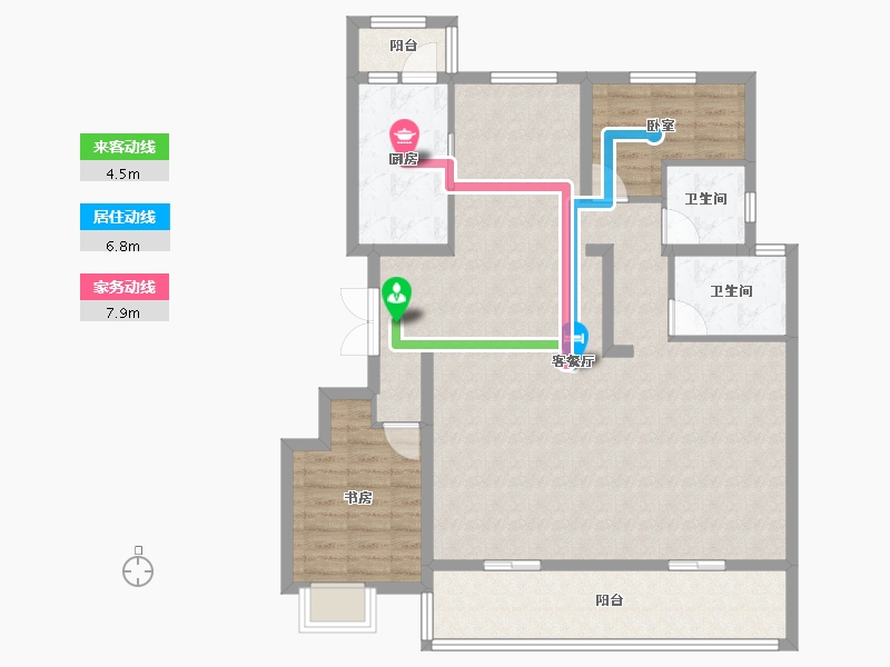 安徽省-合肥市-城建琥珀东华府-109.60-户型库-动静线