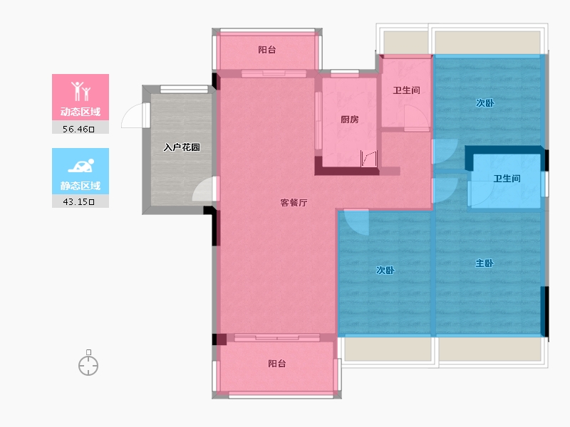 湖南省-郴州市-桂阳碧桂园-104.00-户型库-动静分区