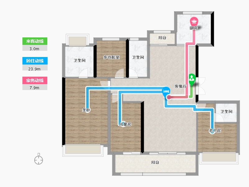 广东省-佛山市-金茂碧桂园正荣府-132.60-户型库-动静线