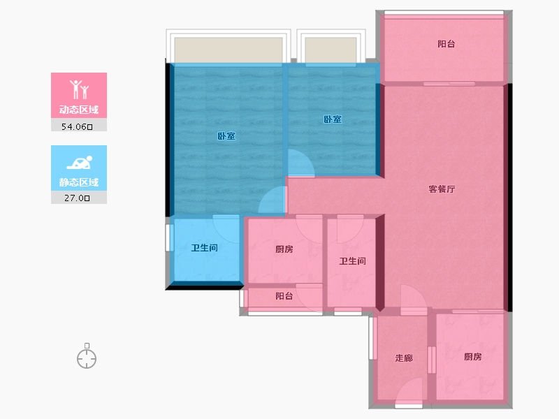 广东省-佛山市-金茂碧桂园正荣府-72.00-户型库-动静分区